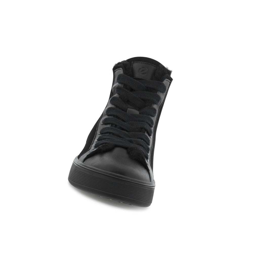 Women's Ecco Street Tray Fleece-lined Ankleie Boots Black | USA 50GSO